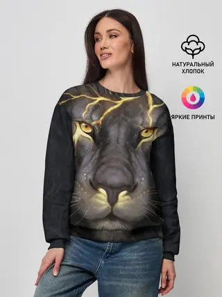 Женский свитшот / Лев с молнией