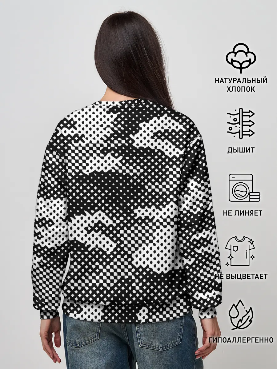 Женский свитшот / Черный камуфляж