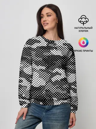 Женский свитшот / Черный камуфляж