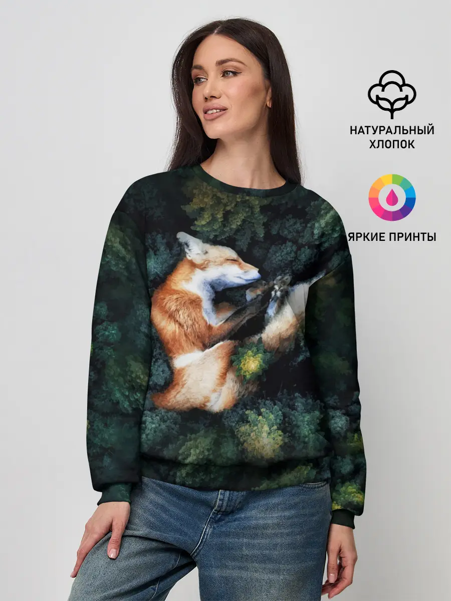 Женский свитшот / Лисичка в Лесу