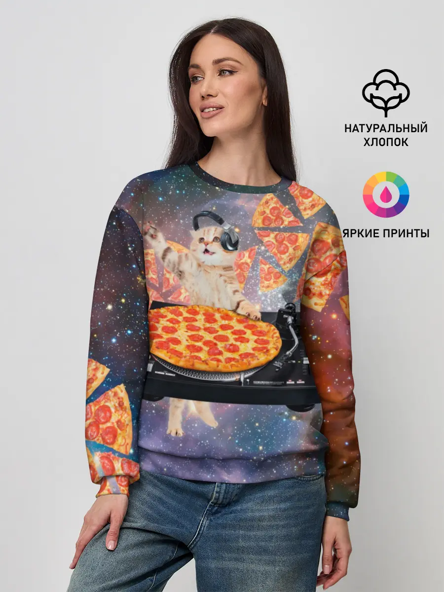 Женский свитшот / Кот Диджей