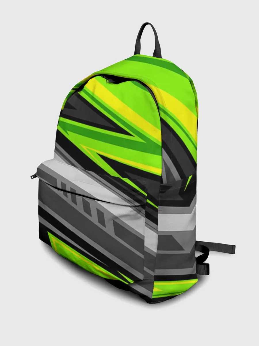 Рюкзак джинсовый / Зеленые линии