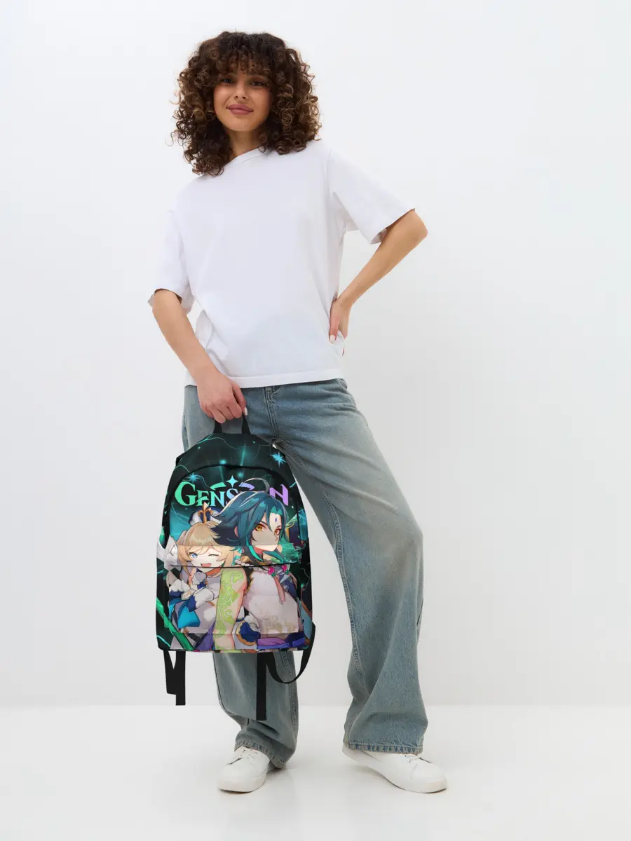 Рюкзак джинсовый / Сяо и Барбара, Genshin Impact