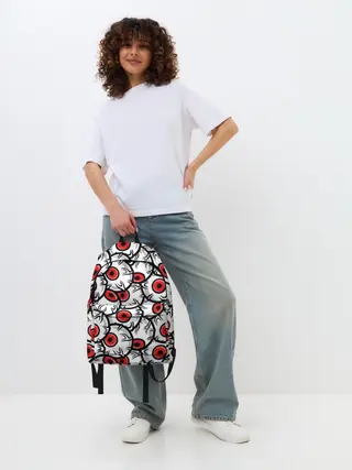 Рюкзак джинсовый / HALLOWEEN EYES / ХЕЛЛОУИН ГЛАЗА