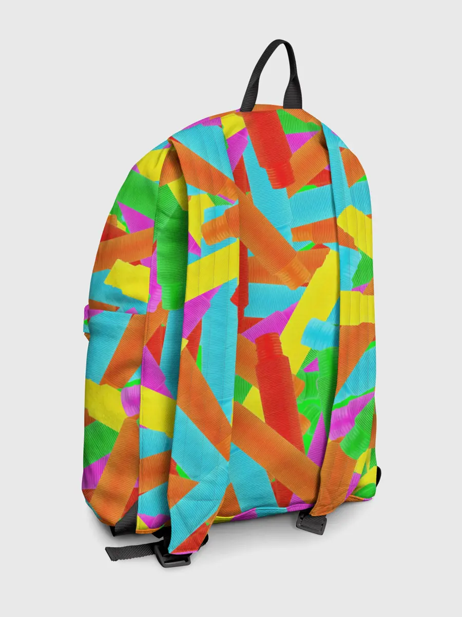 Рюкзак джинсовый / Фон Цветные трубки Pop Tubes, Поп тубус