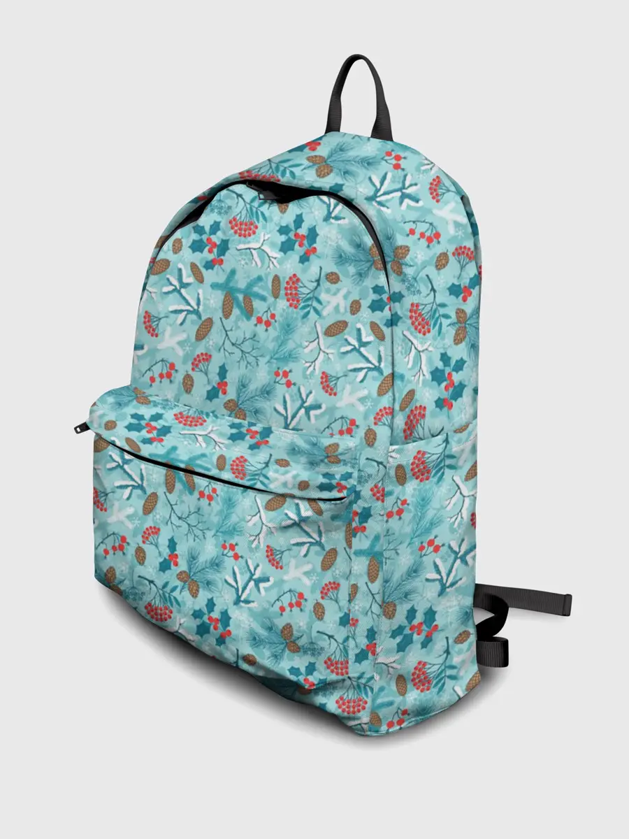 Рюкзак джинсовый / Зимний Лесной Пейзаж