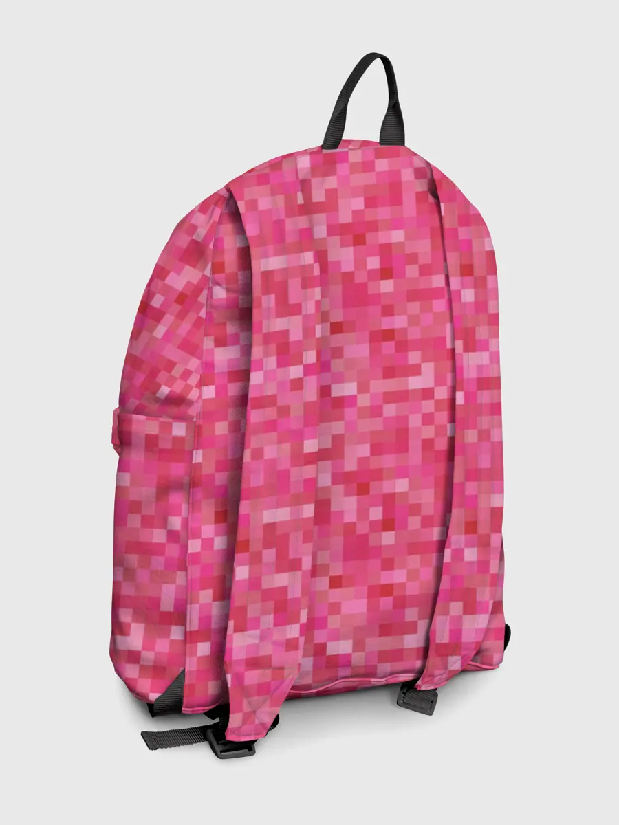 Рюкзак джинсовый / Цикламеновая пиксельная абстракция