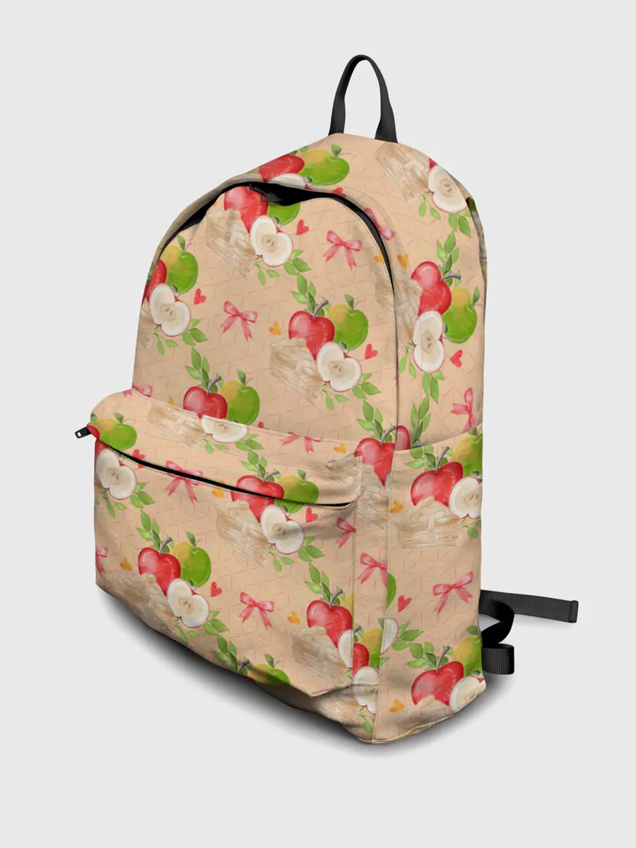 Рюкзак джинсовый / Яблоки паттерн