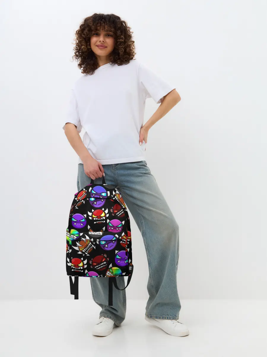 Рюкзак джинсовый / Geometry Dash Demons