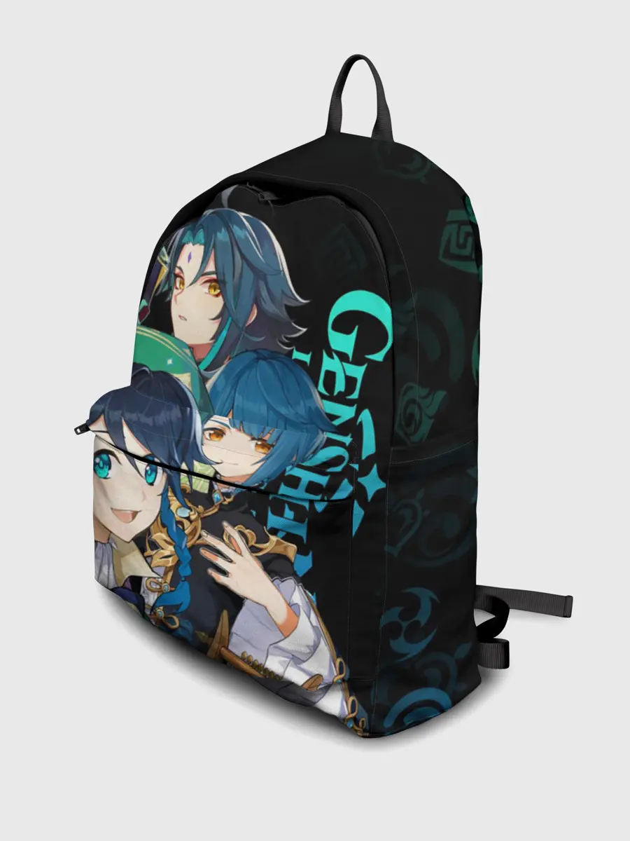 Рюкзак джинсовый / Genshin Impact: Венти, Син Цю, Сяо