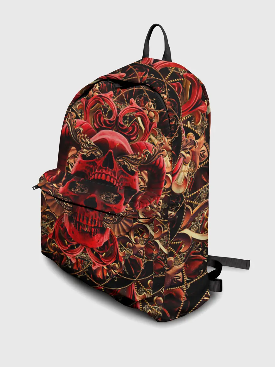 Рюкзак джинсовый / Череп красного демона