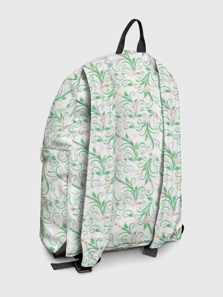 Рюкзак джинсовый / Весенние узоры из листьев