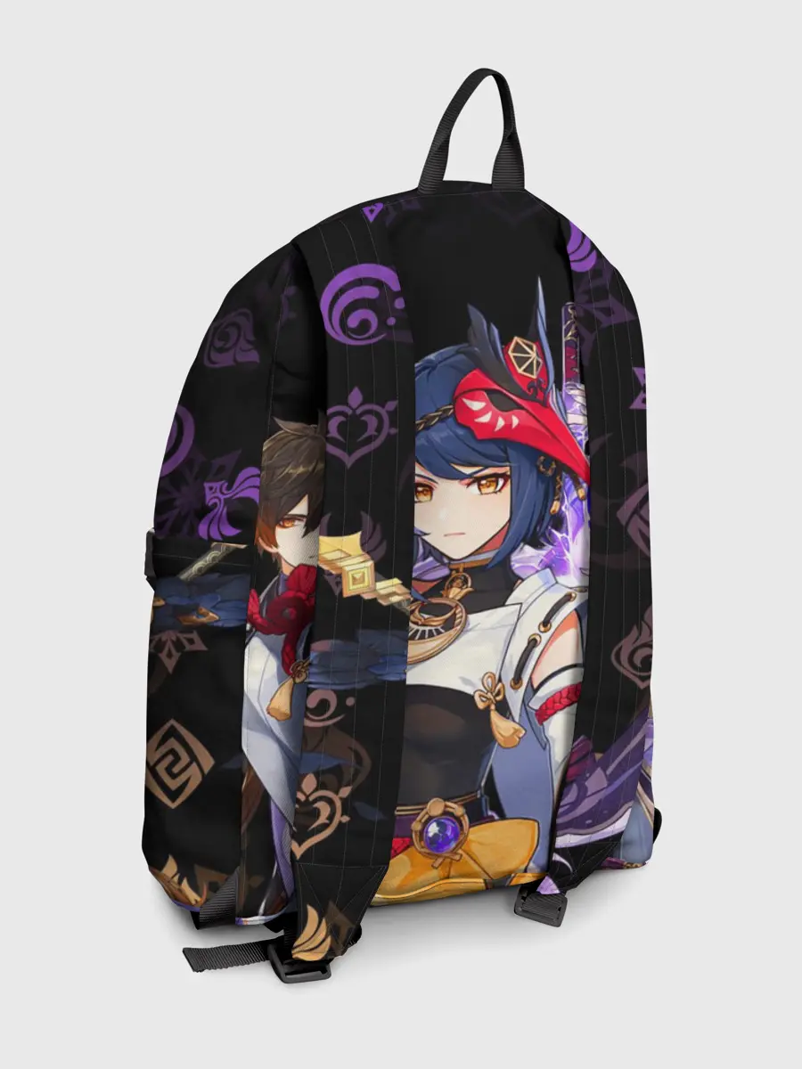 Рюкзак джинсовый / Genshin Impact: Сара, Чжун Ли, Сёгун Райдэн