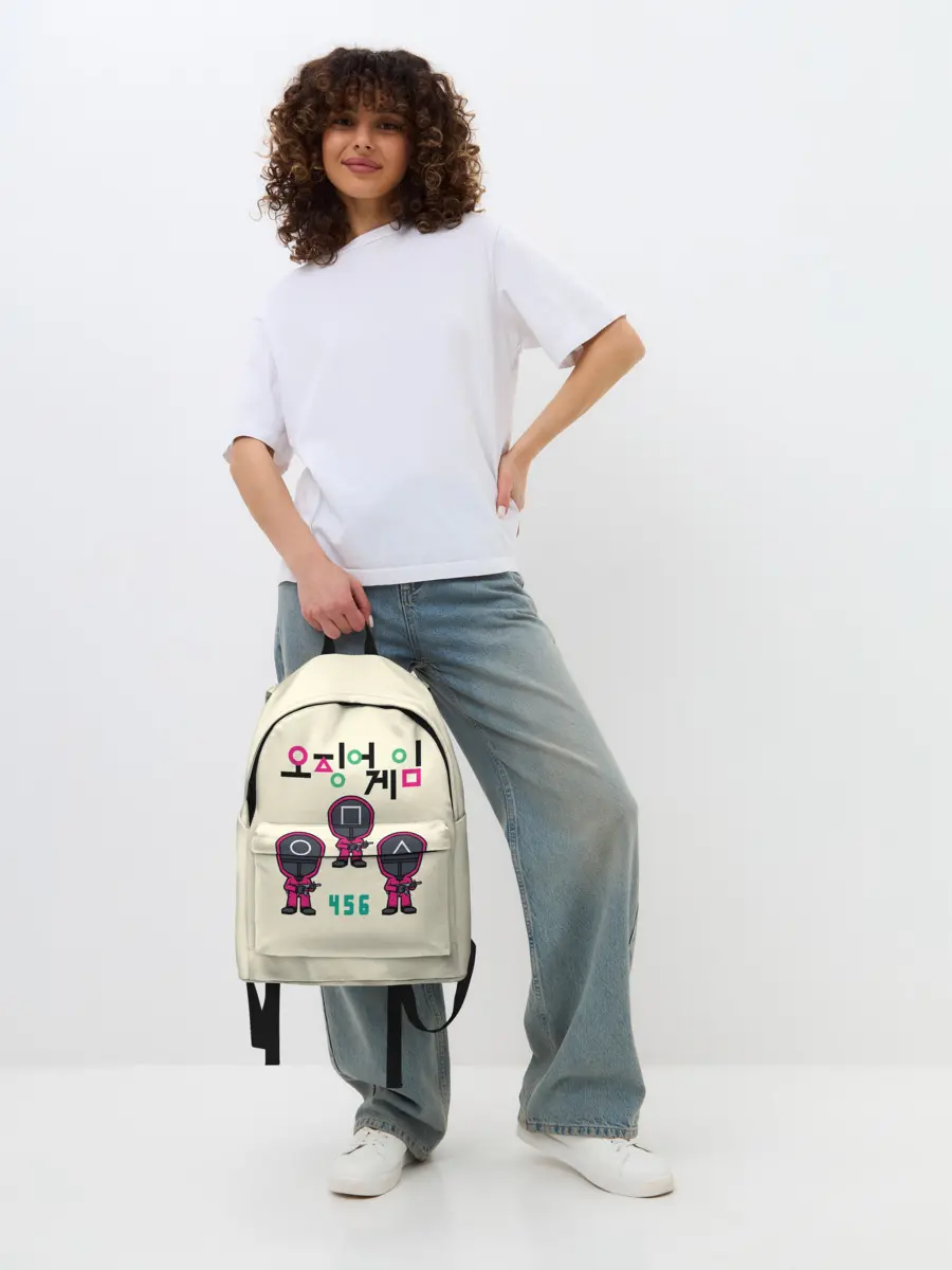 Рюкзак джинсовый / ИГРА В КАЛЬМАРА 456 | SQUID GAME 456