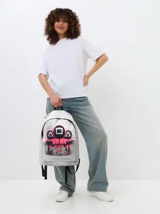 Рюкзак джинсовый / SQUID GAME СОТРУДНИКИ | ИГРА В КАЛЬМАРА