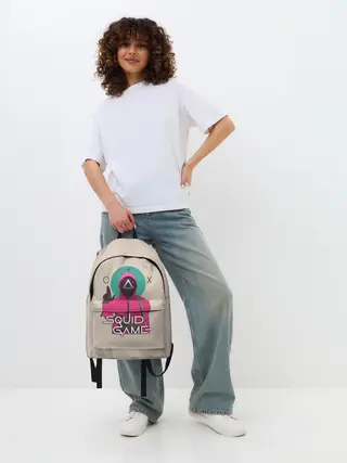 Рюкзак джинсовый / Squid game - Игра в кальмара треугольник