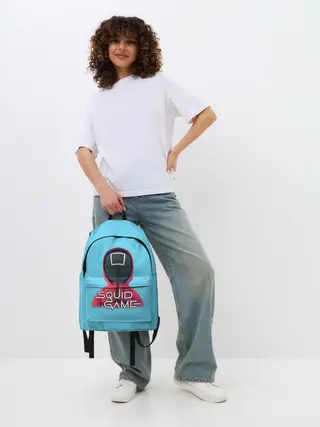 Рюкзак джинсовый / Squid game квадрат - Игра в кальмара