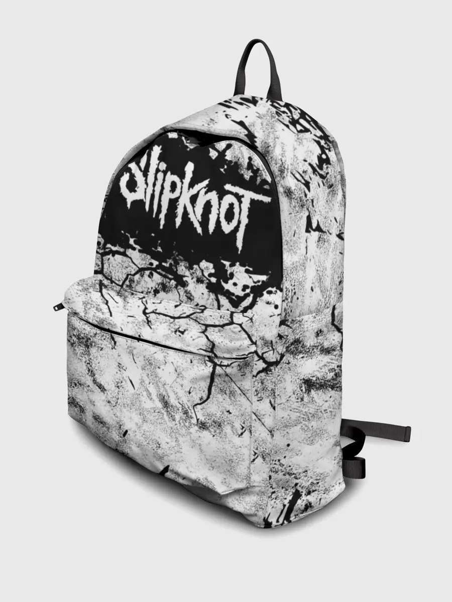 Рюкзак джинсовый / Надпись Слипкнот Рок Группа ЧБ | Slipknot