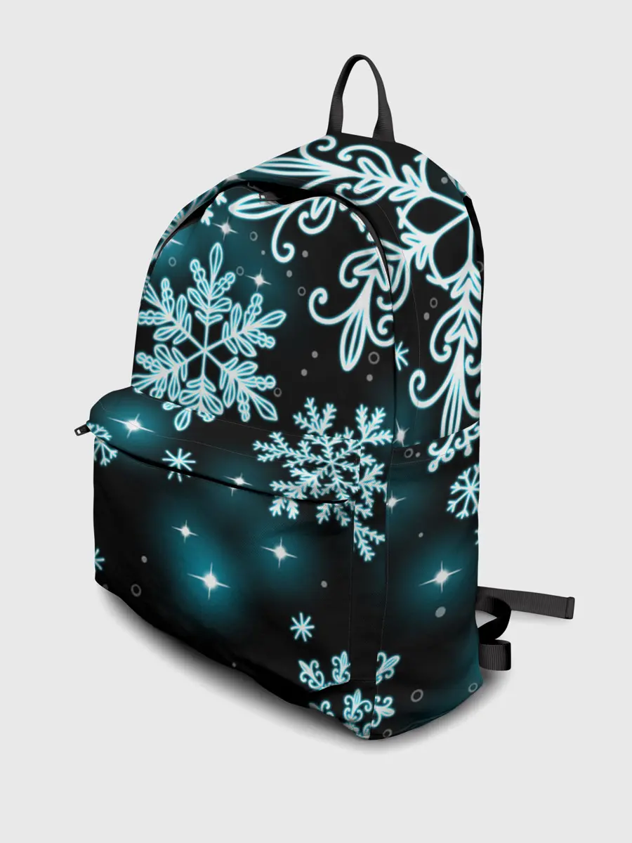 Рюкзак джинсовый / Космические снежинки