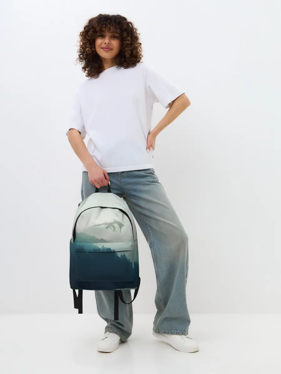 Рюкзак джинсовый / ДРАКОНЫ НАД ЛЕСОМ / DRAGON