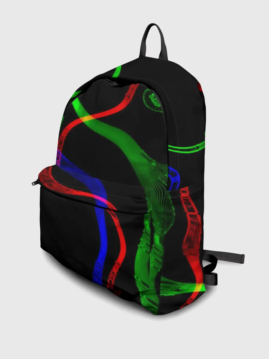 Рюкзак джинсовый / Неоновый хаос 3D/Neon chaos 3D