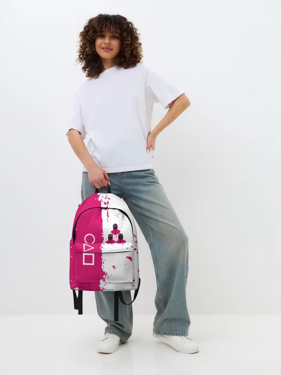 Рюкзак джинсовый / Игра в кальмара геометрические фигуры