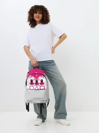 Рюкзак джинсовый / Игра в кальмара | геометрические фигуры,