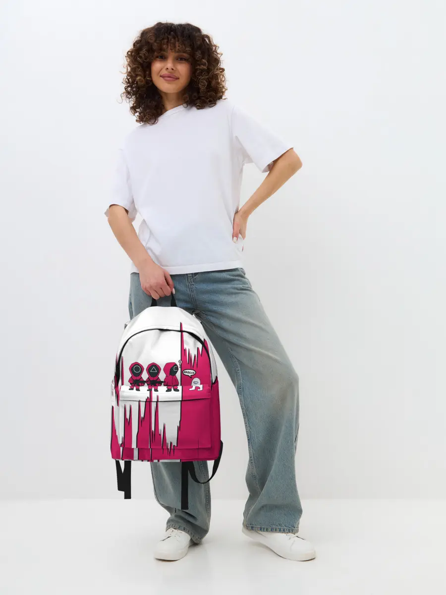 Рюкзак джинсовый / Squid Game | among us / Люди в масках,