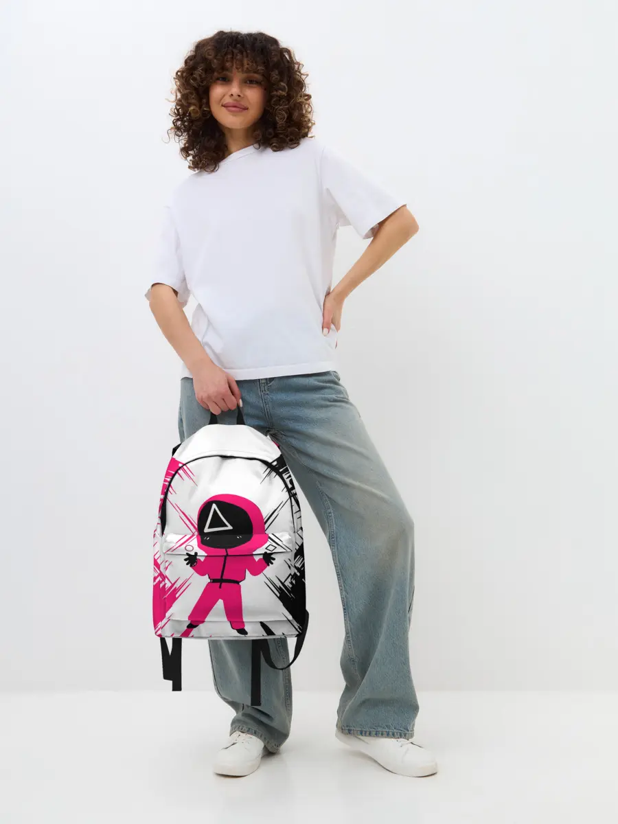 Рюкзак джинсовый / SQUID GAME | ИГРА В КАЛЬМАРА | треугольник.