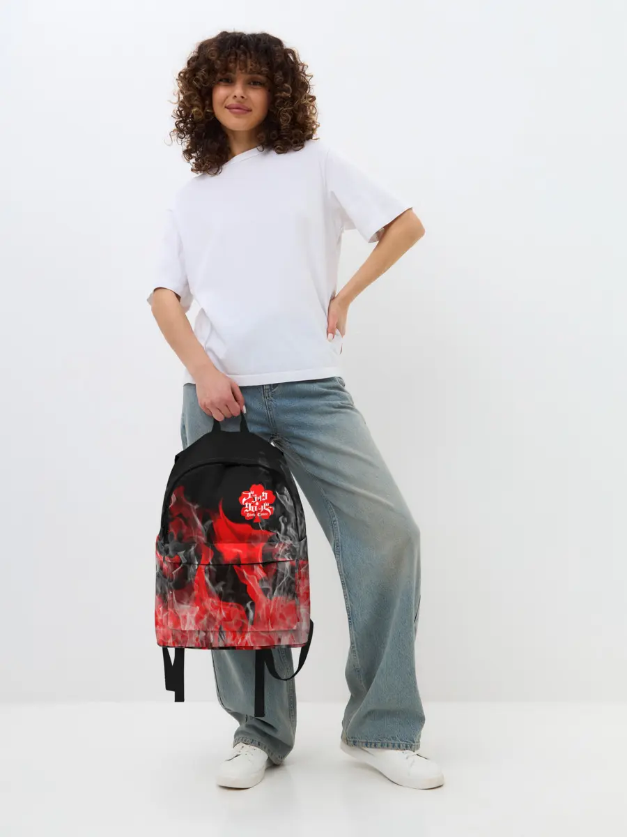 Рюкзак джинсовый / Чёрный клевер: Пламя.