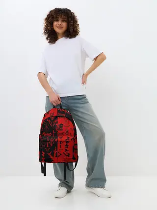 Рюкзак джинсовый / BERSERK BLACK RED | БЕРСЕРК ПАТТЕРН