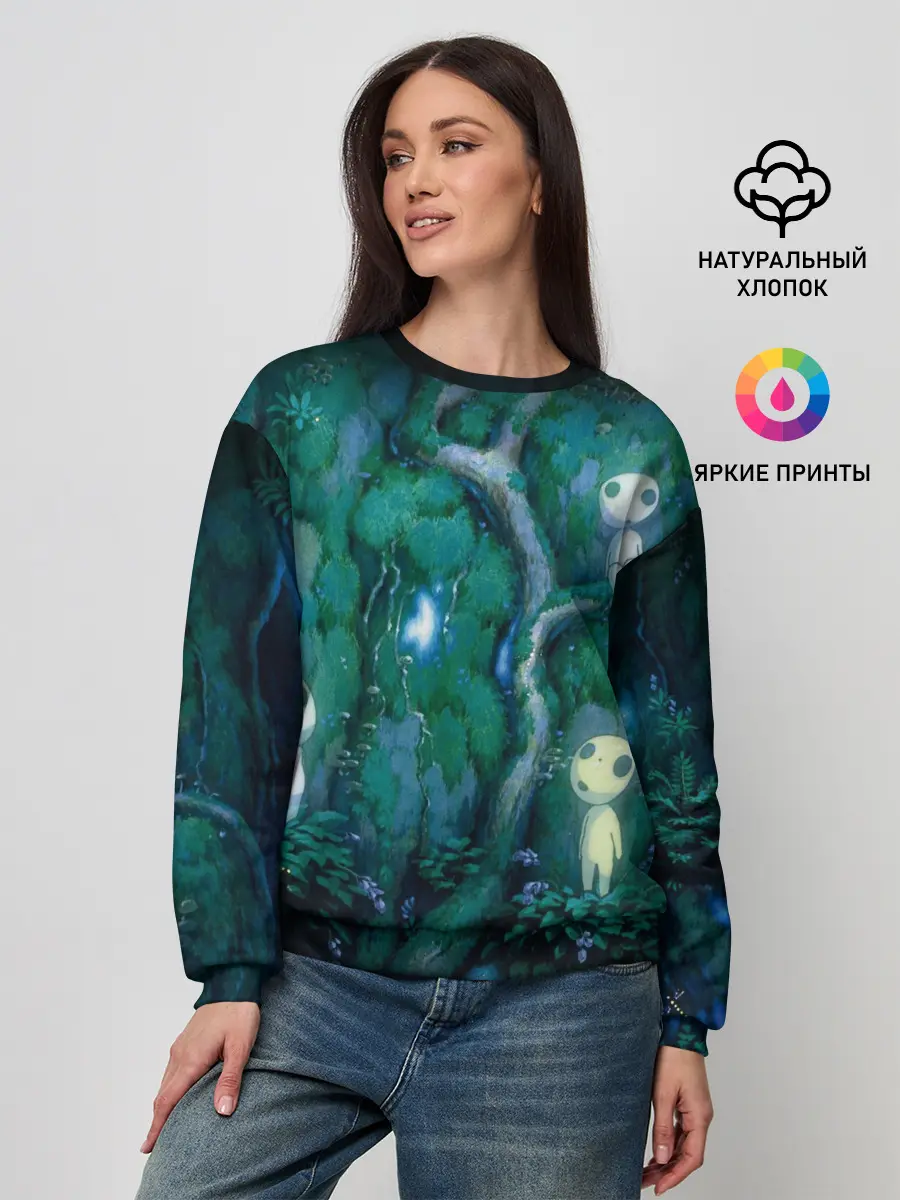 Женский свитшот / принцесса Мононоке_5