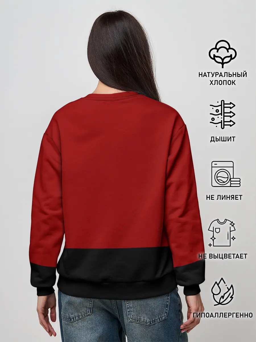 Женский свитшот / Красно-черный флаг HU