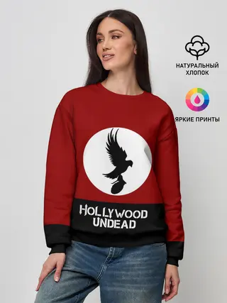 Женский свитшот / Красно-черный флаг HU