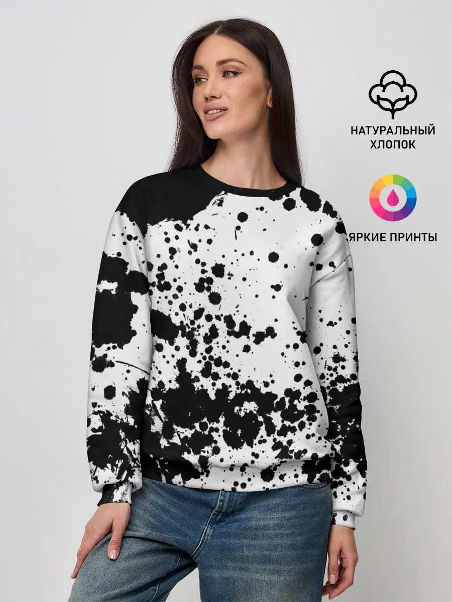 Женский свитшот / Черно-белые капли