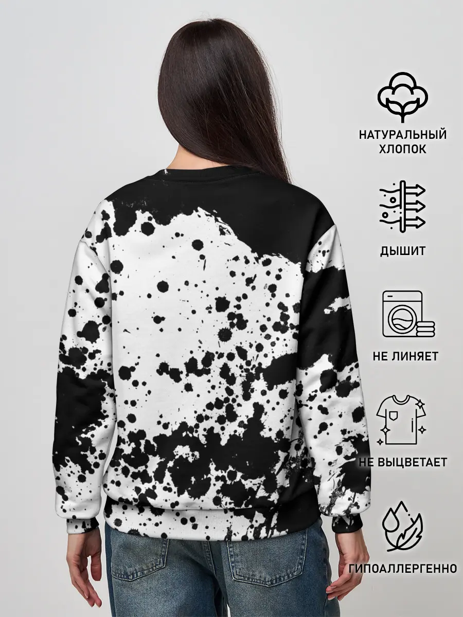 Женский свитшот / Черно-белые капли