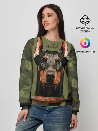 Женский свитшот / Дикий доберман