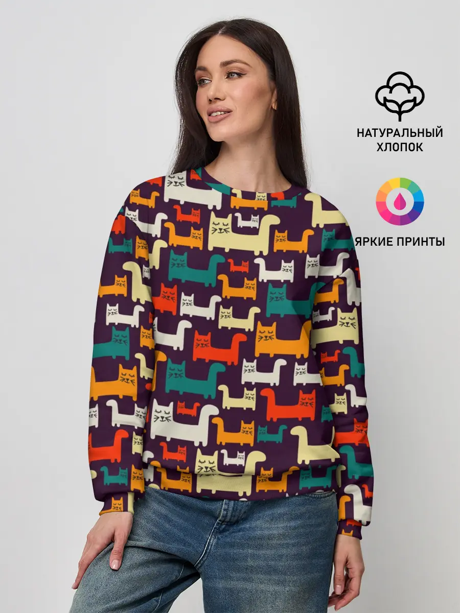 Женский свитшот / Найди чёрного кота