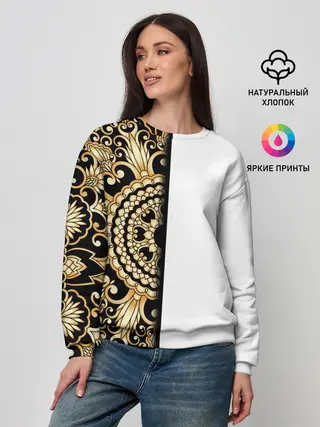 Женский свитшот / Белое на черном