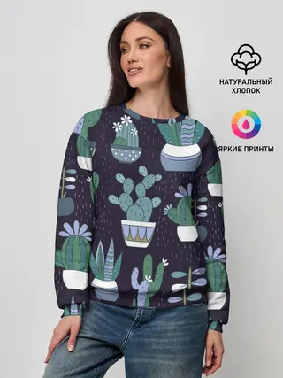 Женский свитшот / Кактусы
