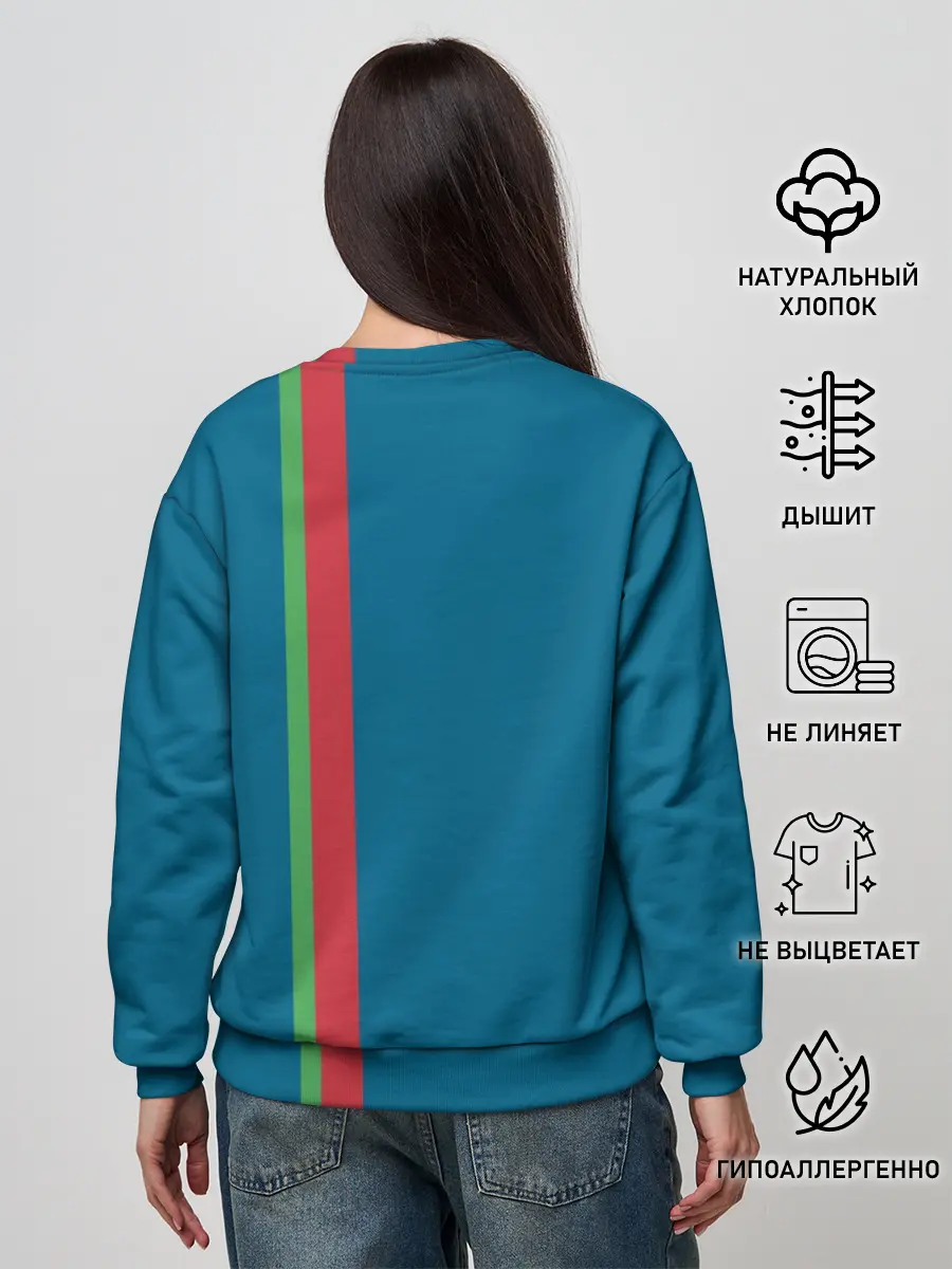 Женский свитшот / Белоруссия, лента с гербом