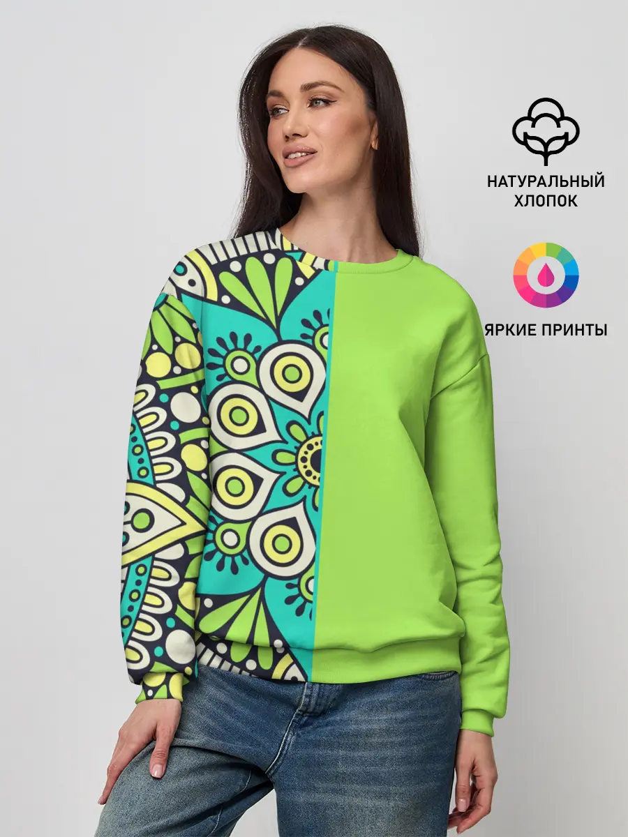Женский свитшот / Медитация с мандалой