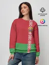Женский свитшот / Белоруссия, лента с гербом