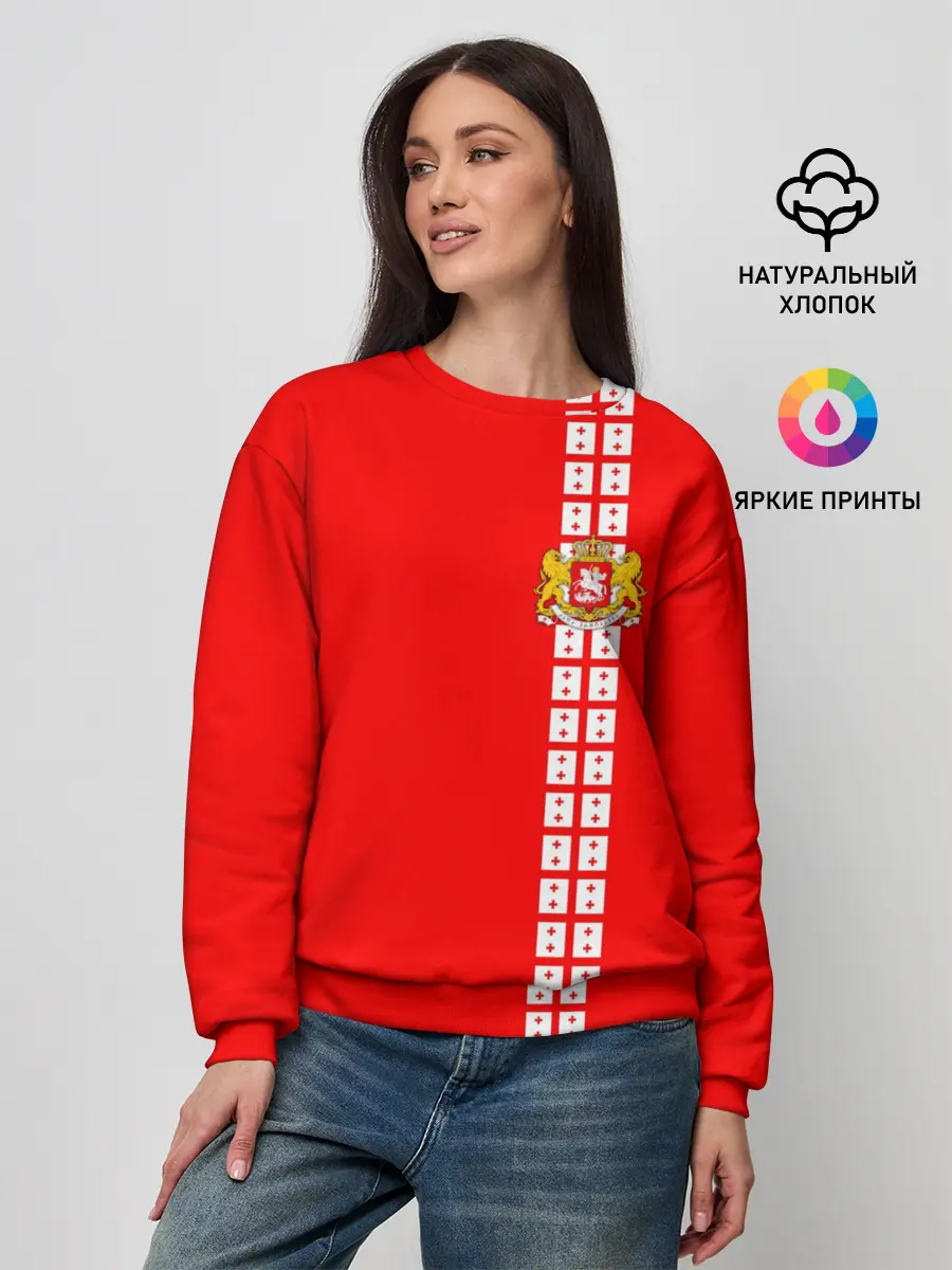 Женский свитшот / Грузия, лента с гербом