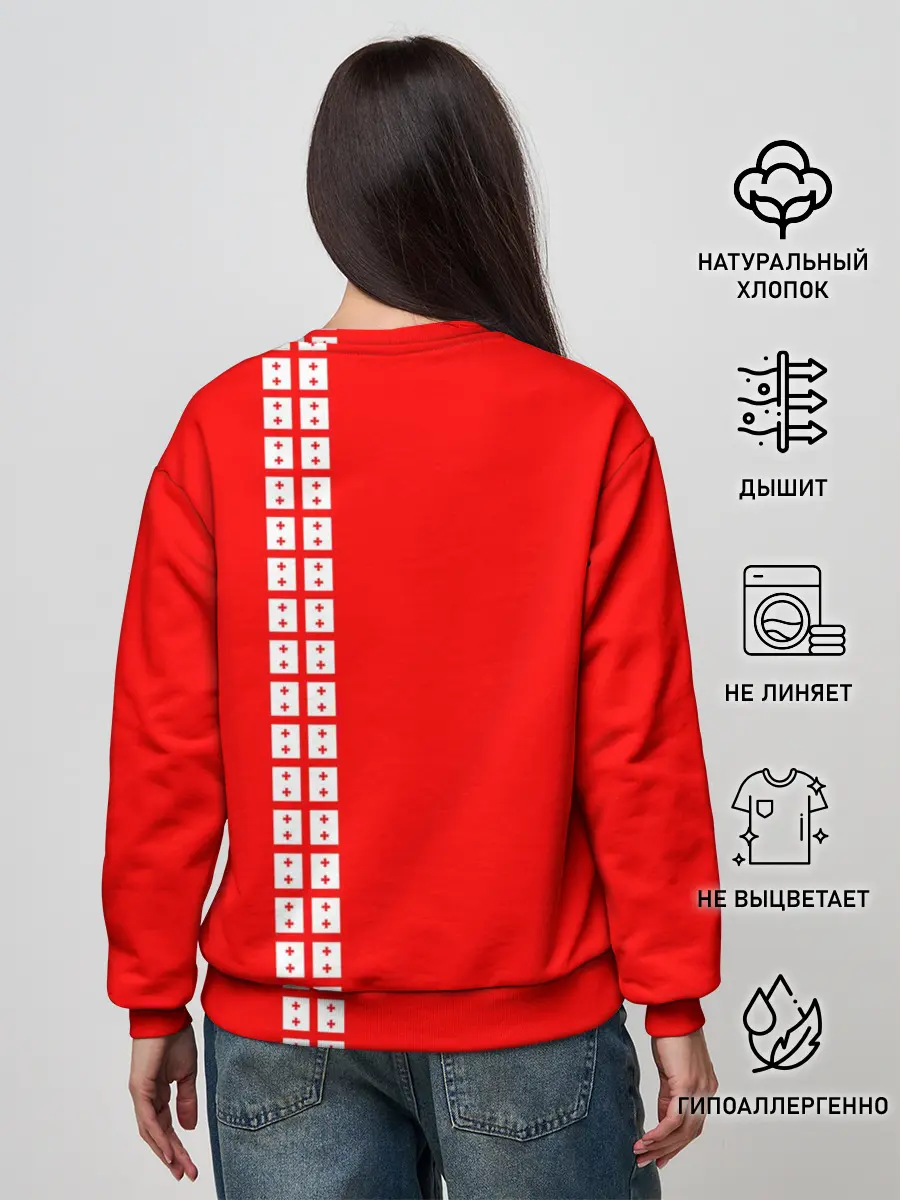 Женский свитшот / Грузия, лента с гербом