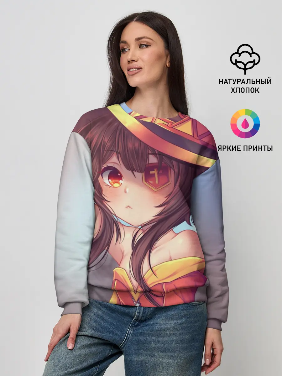 Женский свитшот / Konosuba в шляпе