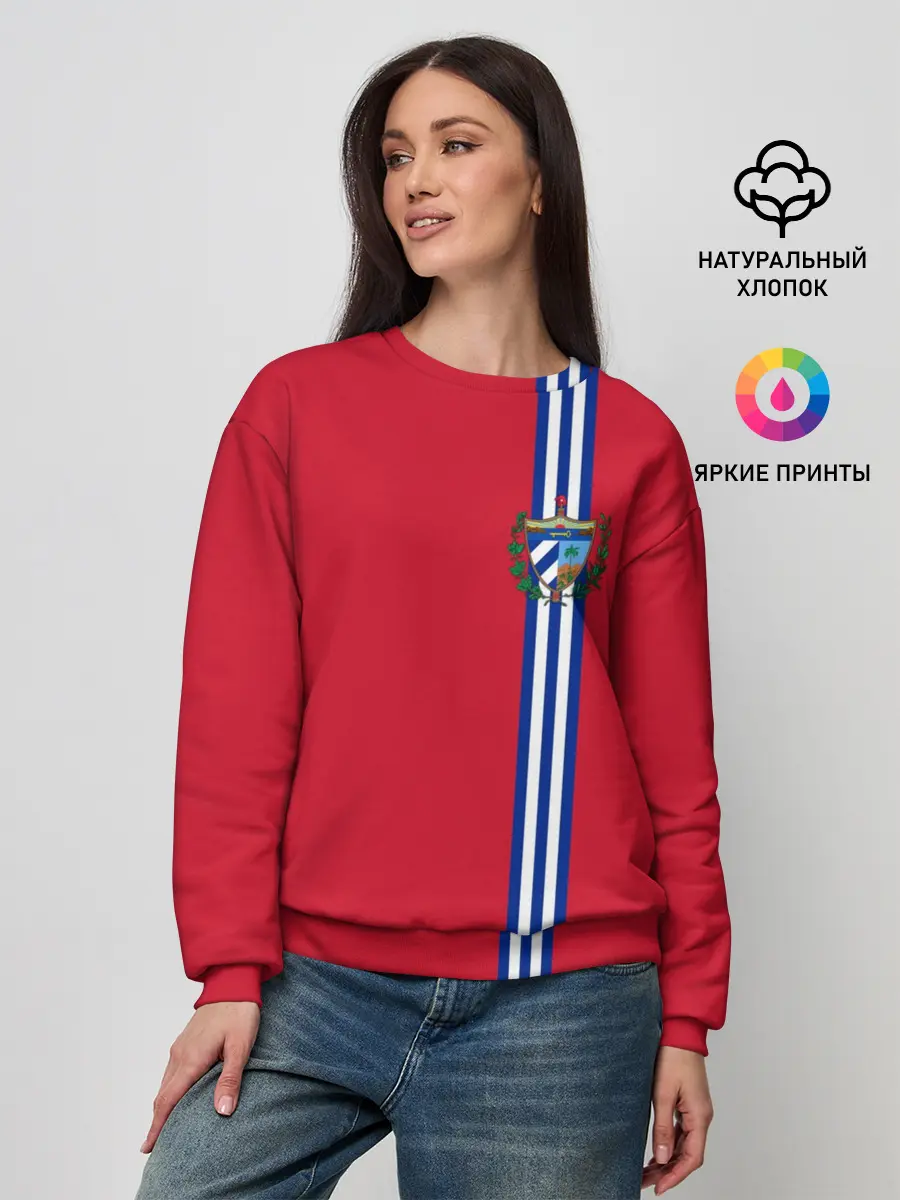Женский свитшот / Куба, лента с гербом