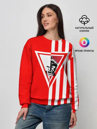 Женский свитшот / Красно-белый воин