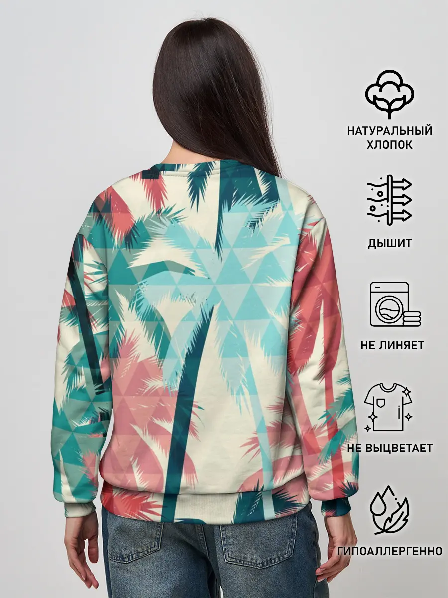 Женский свитшот / Абстракция Пальмы Текстура