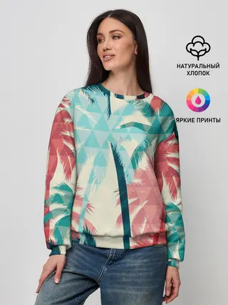 Женский свитшот / Абстракция Пальмы Текстура